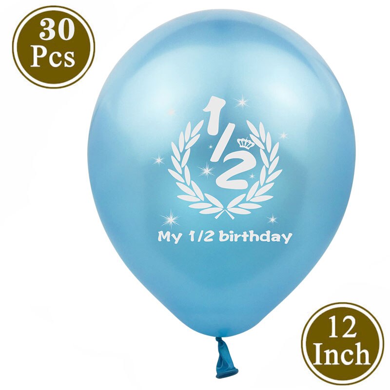 Half Birthday Party Decorations Kit It's My 1/2 Birthday Banner Balloons Crown Hat For 6 Months Baby Girl Boy Baby Shower Decor: 9