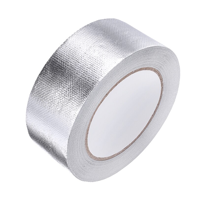 1pc 25M Fiber Glass Aluminum Foil Exhaust Pipe Heat Insulation Wrap Tape Self-adhesive For Packaging Line Fuel Line Engine Cover