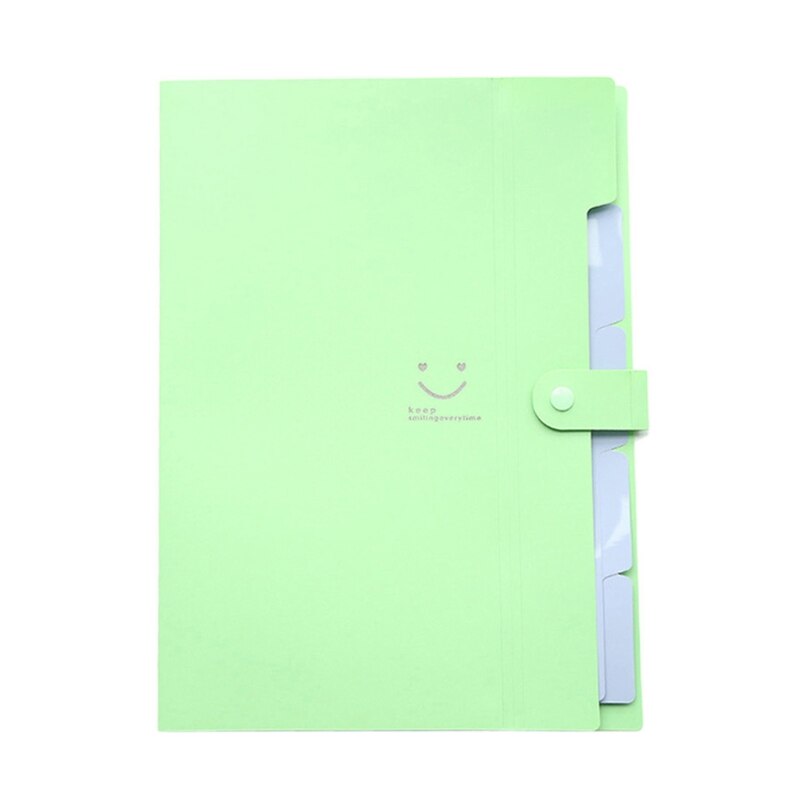 2022 Handheld 5 Pockets File Folder Expandable File Organizer School Office Supplies: Grass green