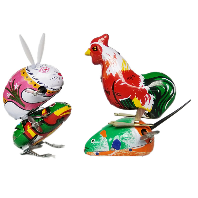 Jouet en étain à remonter, Jouet mécanique, poulet grenouille réservoir, jouets pour enfants De 2 à 4 ans