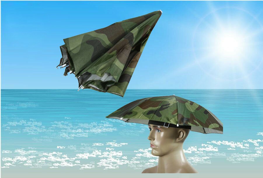 Parasol tête chapeau Camping en plein air randonnée coiffe de tête Parasol multi-formes accessoires de pêche léger pratique tête ombre outil