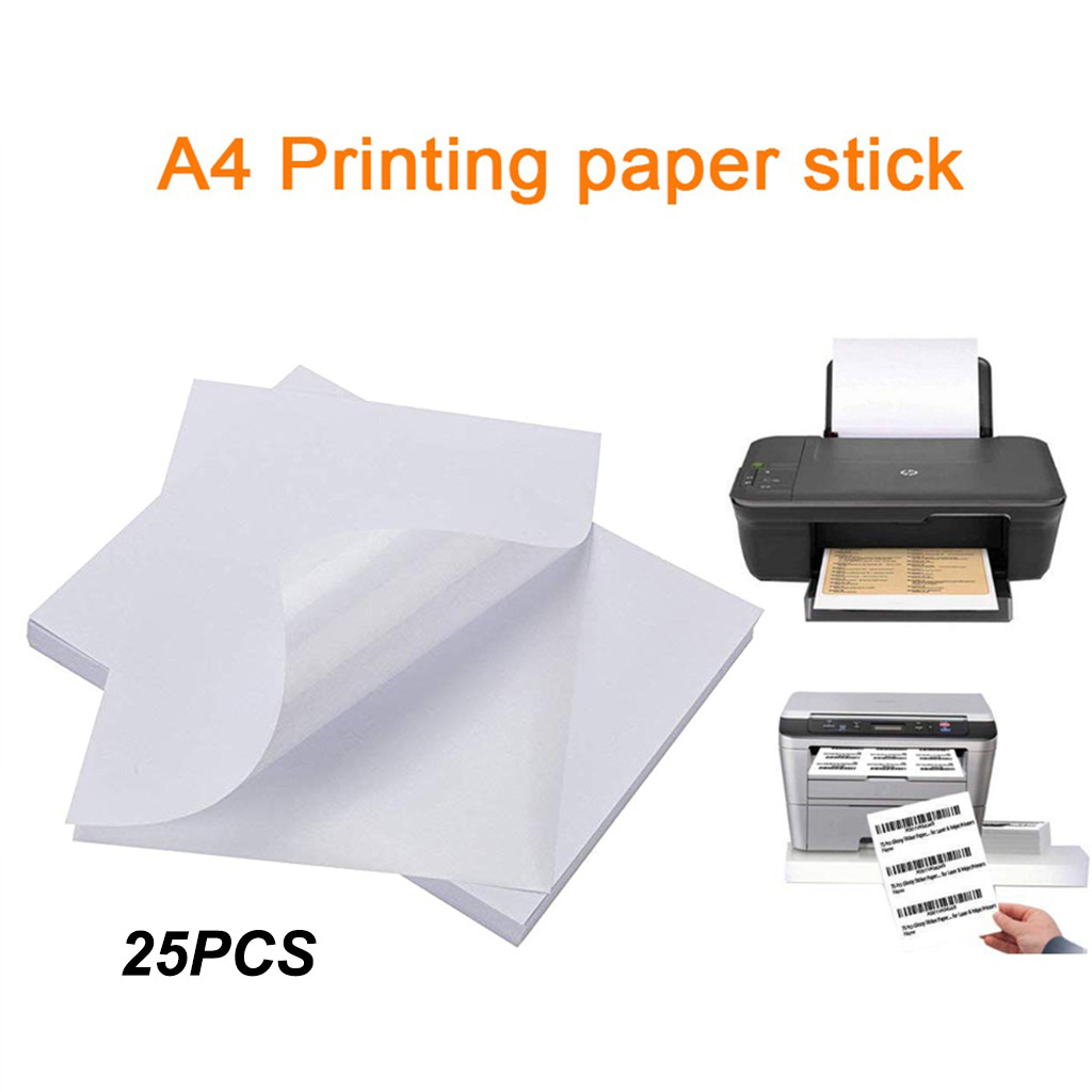 25Stck A4 Selbst-Klebstoff Druck Papier Schnell Trockenen Prämie Druck druck Papier für Inkjet Drucker 8,3x11,7 zoll