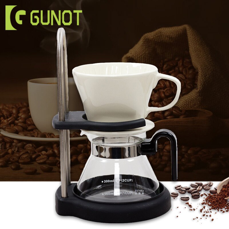 GUNOT V60 Giet Over Bereik Koffie Druppelaar Pot Keramiek Filter Set Koffie Waterkoker Espresso Percolator Keuken Gereedschap Percolator