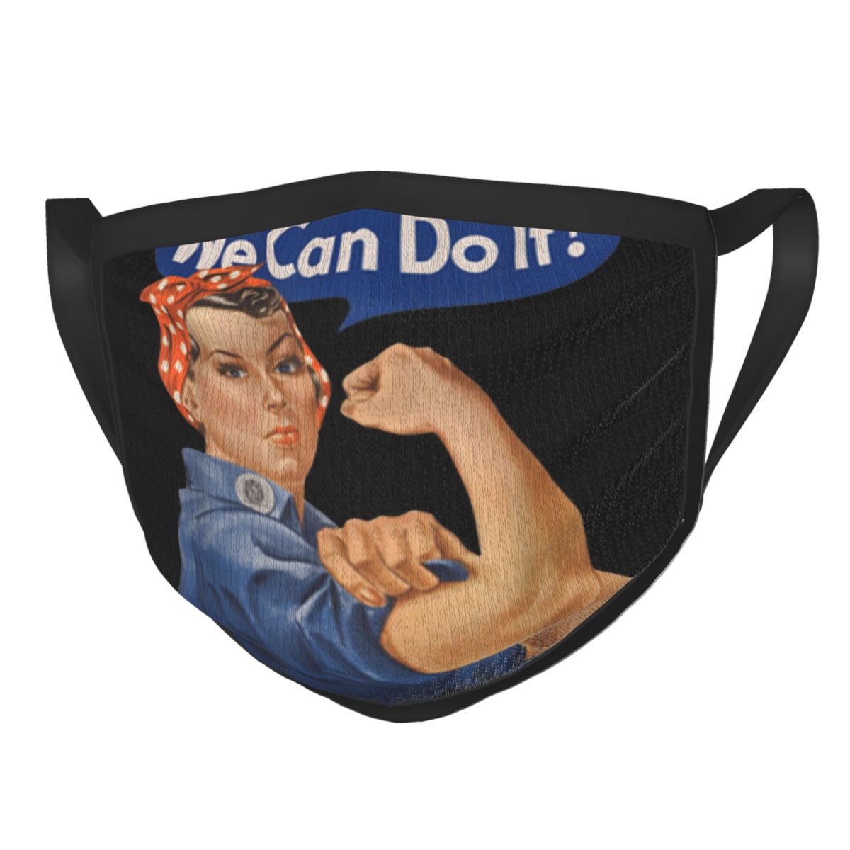 Rosie The Riveter We Can Do It, masque féminin de dessin animé rétro T, texte de dessin animé célèbre esthétique: Default Title