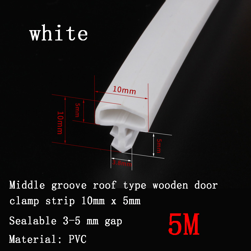 Tira de sellado especial para puertas de madera de PVC, tira de goma insonorizada a prueba de viento y anticolisión para marco de puerta de dormitorio, tipo ranura: Beige