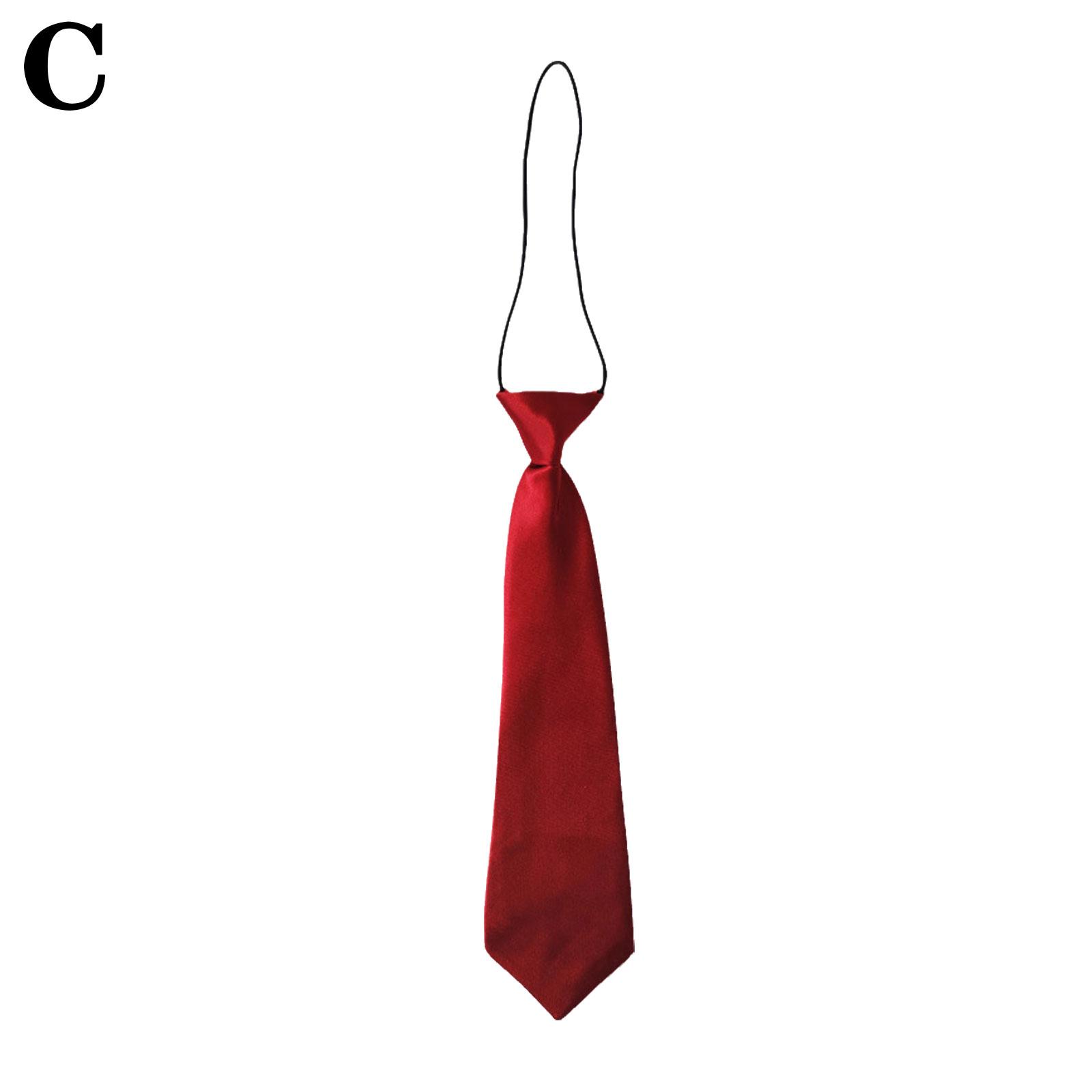 Corbata de cuello elástica de satén preatada para niños, corbata corta para niños, Linda decoración para traje de combinación para niños, corbata de uniforme, accesorios Casuales: Color vino