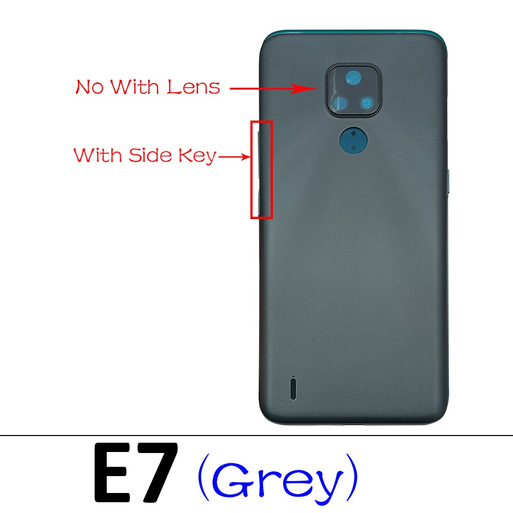 Tylna pokrywa baterii tylna pokrywa szklana dla Motorola Moto One makro Action / G6 Plus / G7 Power / G9 Play / E7 z klejem: E7 Grey