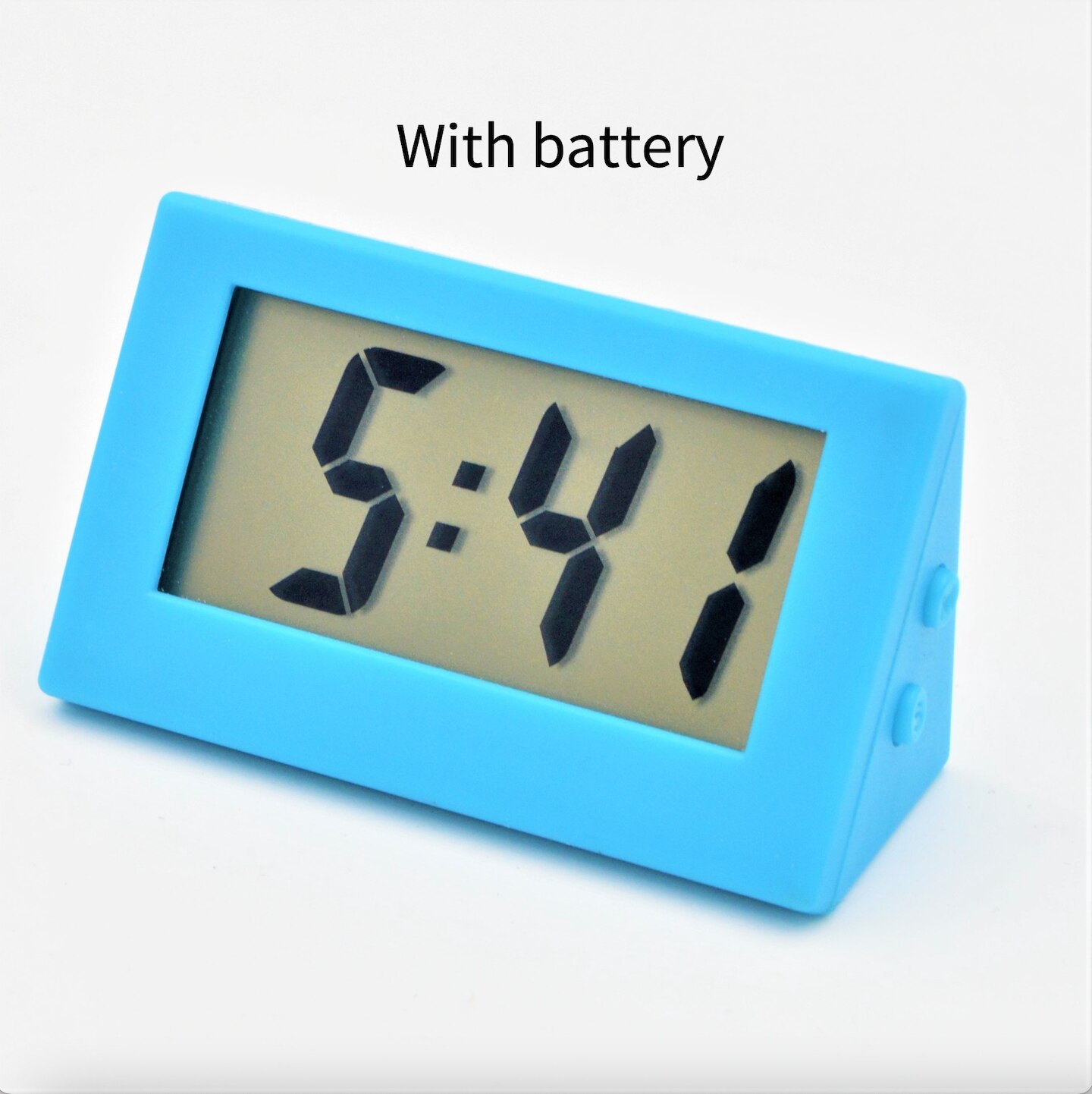 Bureau Digitale Klok Lcd-scherm Beugel Auto Klok Plastic Mini Tijd Klok Tafel Horloge Bureauklok: With battery Blue