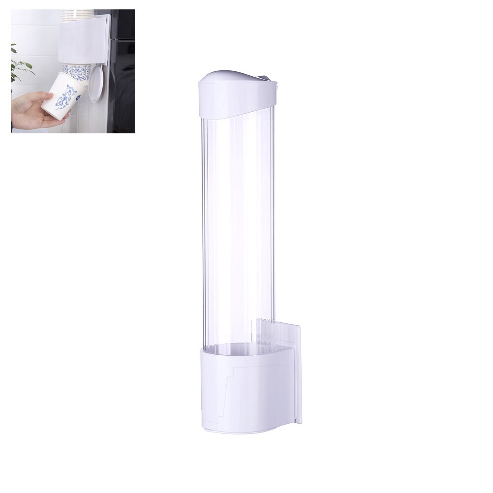 Water Dispense Disposable Paper Cup Holder Anti-Dust Paper Cup Dispenser Automatic Water Cup Holder Storage Shelf Cups Holder