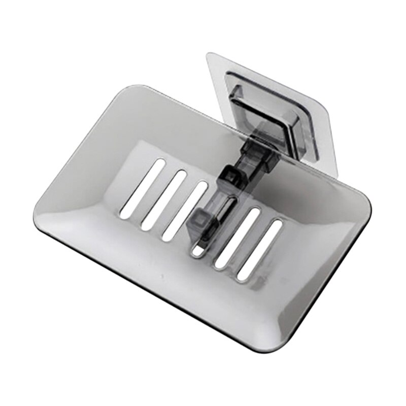 Zeep Rack Geen Boren Wall Mounted Dubbele Laag Zeep Houder Zeep Spons Zeepbakje Badkamer Accessoires Zeepbakjes Zelfklevende: Black