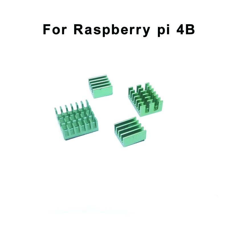 4pcs For Raspberry Pi 4B Aluminum Heatsink Radiator Cooler Kit for Raspberry Pi 4: Green