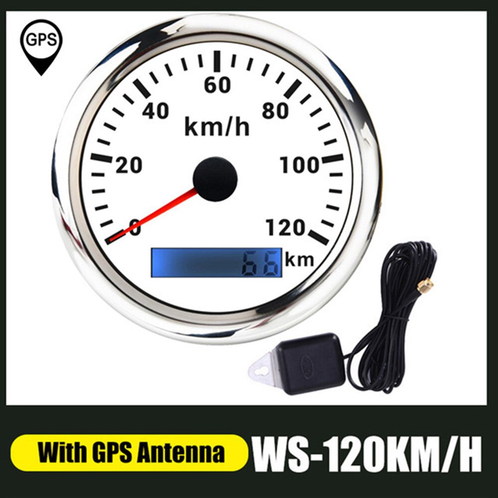85mm GPS Tacho Messgerät 30 60 120 200 KM/H Kilometerzähler für Marine Motorrad Stiefel Auto ATV Lkw mit verrotten Hintergrundbeleuchtung: 120KMH GPS-WS