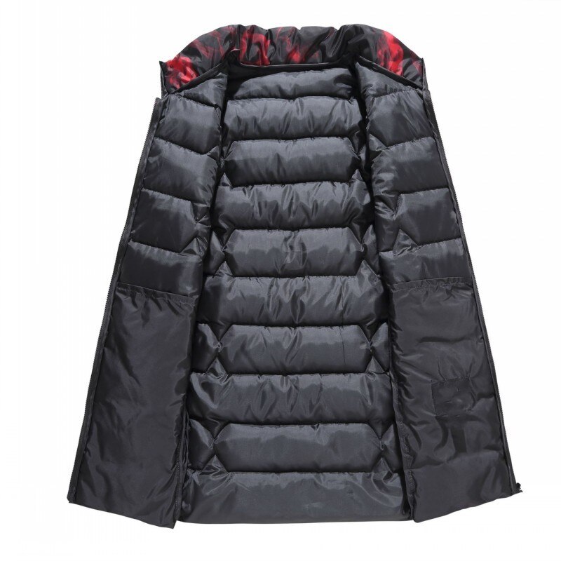Autumn Winter Mens Thick Cotton Sleeveless Printing Waistcoat Stand Collar Loose Plus Size 3XL-10XL Causal Male Vests