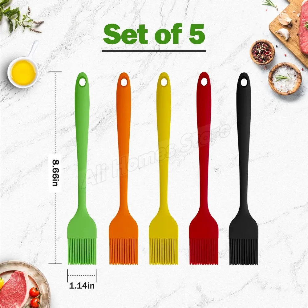 5/3/2/1 Uds. Cepillo de cocina de silicona, cepillo para repostería, cepillo de aceite para cocinar, para salsa, mantequilla, marinada, cepillos para alimentos, barbacoa, parrilla, Baster
