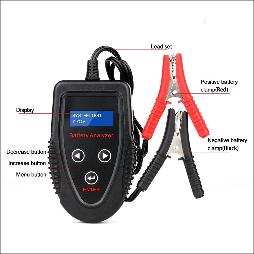 Rz Auto Batterij Tester Voor Batterij Testen 12V Sae Din En Iec Ca Jis Test Automotive Digitale Batterij Analyzer