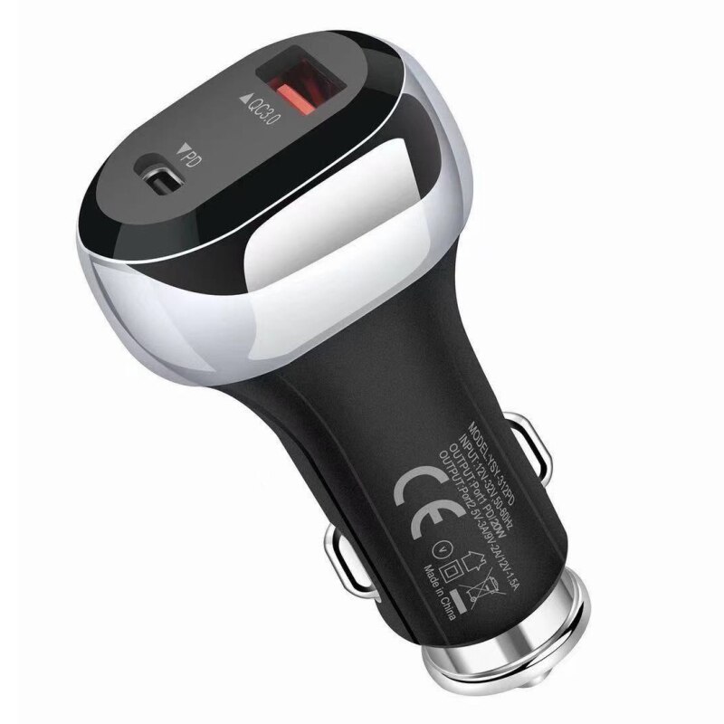 Feegar Ciga 4x USB QC 3.0 PD 20W Car Charger, 3 Compartments 200W 12V/24V 10A Cigarette Lighter Adapter USB Car Divider with Separate Switch LED Voltage Display