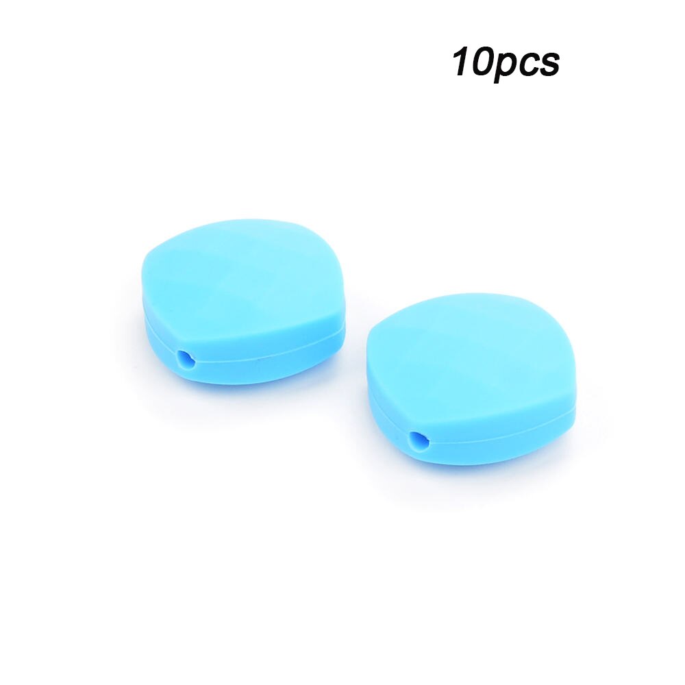 LOFCA 10 stücke Quadrate Silikon Zahnen Perlen Für Lange Silikon Halskette BPA FREI Food Grade Sicher Silikon Perlen Zahnen Spielzeug: Deep sky blue