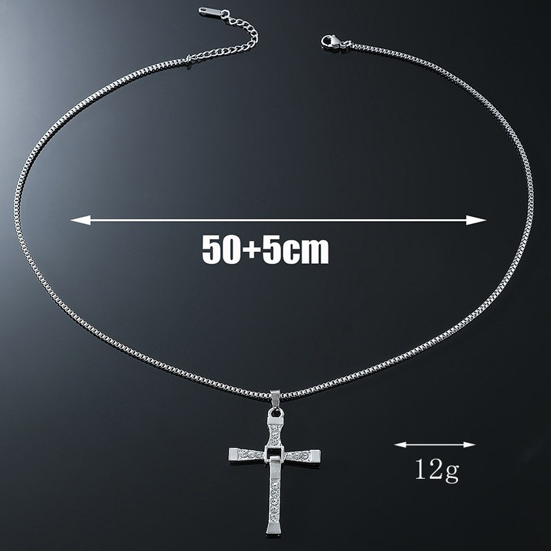 Dominic Toretto la celebridad rápida y furiosa Vin Diesel artículo cristal Jesús hombres Cruz colgante collar joyería de