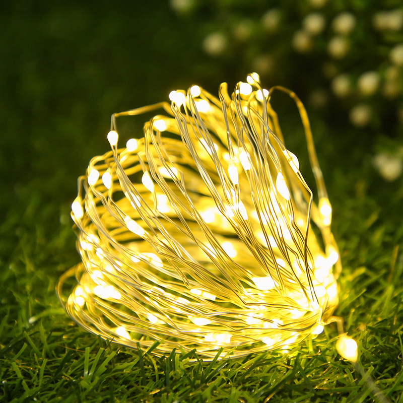 10M Led Koperdraad String Lights Batterij Aangedreven Garland Fairy Verlichting Snaren Voor Wedding Party Kerst Decoratie