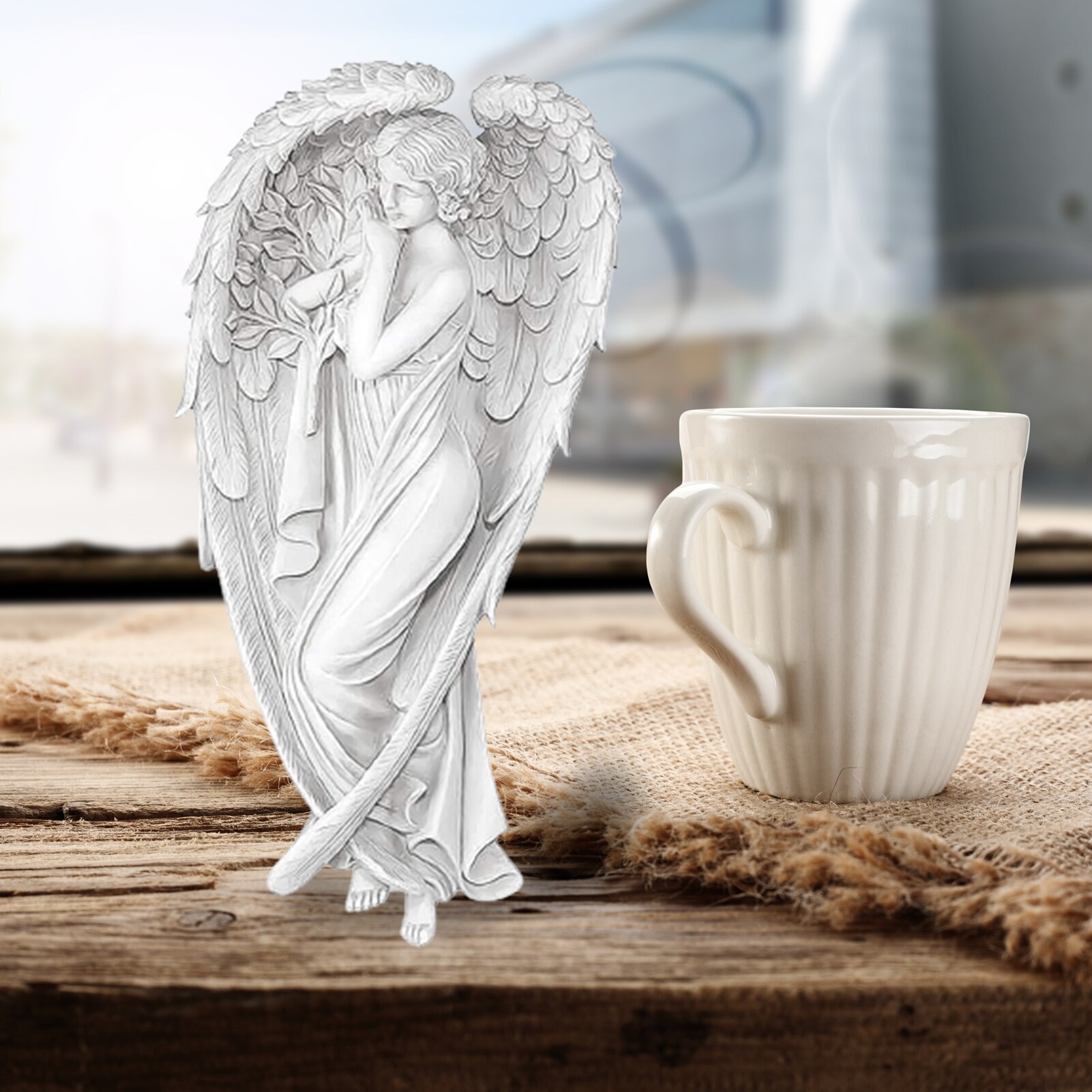 Guardian Angel Sculptuur Hars Ambachten Decoratie Woonkamer Studie Creatieve Standbeeld Ambachten Oude Woonaccessoires Gebed Angel