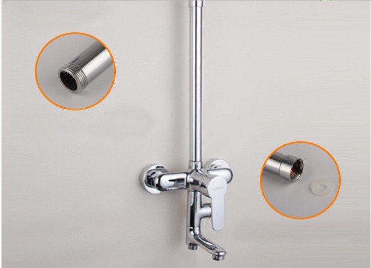 Dusch monteringsfästen 12 " 30 cm massiv mässing krom rund badrum dusch kran rörförlängning rör bar duschhållare arm