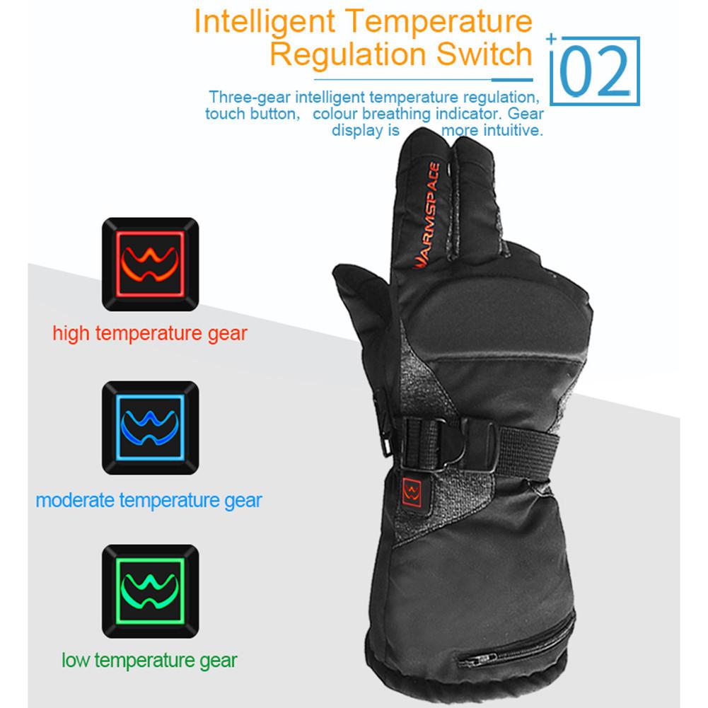 Motorcykel opvarmede handsker 3.7v/3600 mah lithium batteri vandtæt hold varme varme opvarmning handsker til udendørs skiløb ridning