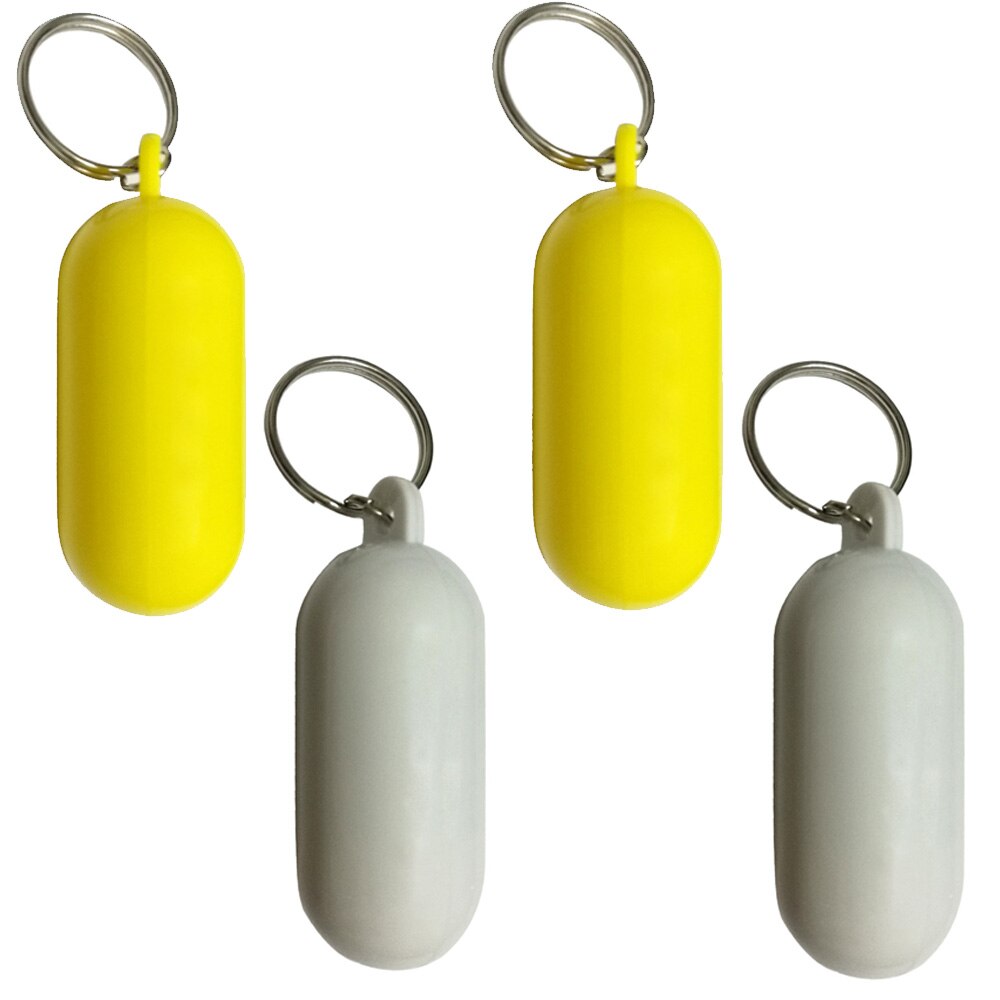 Kajak Schwimm Schlüsselring Fender Schwimmfähig Schlüssel Ring Marine Segelboot Float Kanal Keychain: White2Yellow2