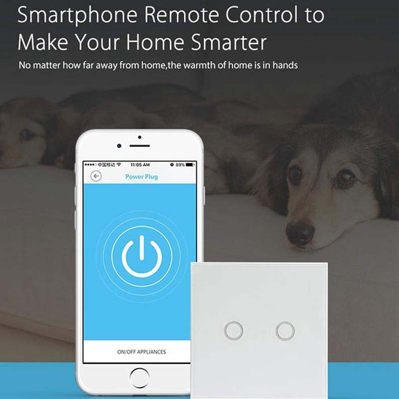 ZUCZUG Wifi Luxury Wall Touch Sensor Switch Smart Light Switch Control Timing Switch Compatible With Alexa Google Home - EU 123