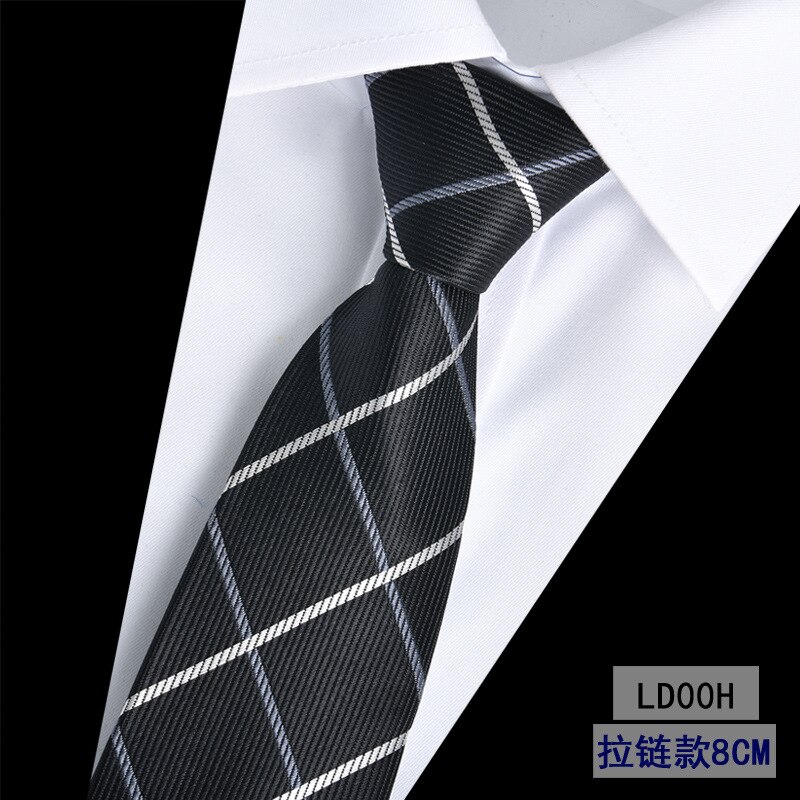 Cravatta con cerniera da uomo pigra 8CM cravatta a righe articoli tutto'ingrosso per le imprese