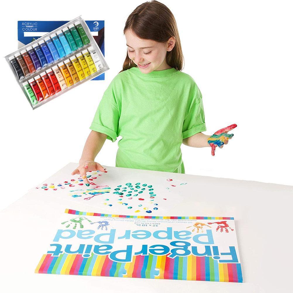 15Ml Acryl Verf Set Kleur Verf Voor Stof Kleding Kunst Schilderen Voor Kinderen Tekening 12/24 Kleuren Levert Waterdichte Glas s8C8