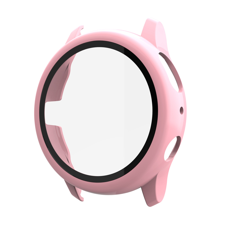 Szkło + etui do Samsung Galaxy watch active 2 44mm 40mm dookoła osłona zderzaka + folia ochronna do ekranu correa active2 44mm 40mm: Pink / Active 2 44mm