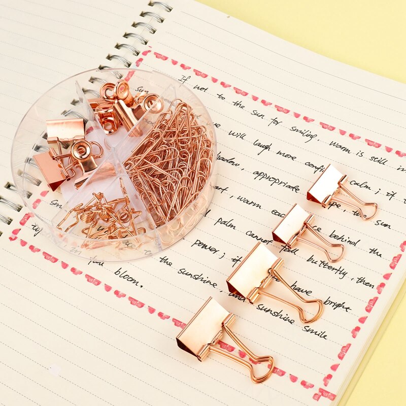 84Pcs/Box File Paper Metal Clamps Office Papers Test Paper Stationery Clips Set Including/Paperclips/Paper Binder Clips