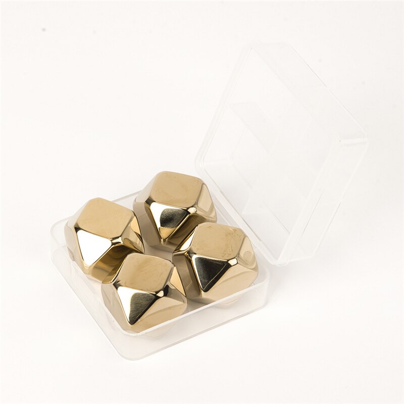 stainless steel Reusable Golden Whiskey Stones Chilling Rocks whisky cooler whiskey ice bucket champagne beer cooler Ice Cubes: Light Green