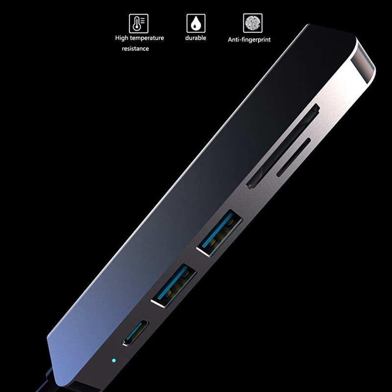Card Reader Multifunction HUB Six in One Docking Station Type-C Docking Station USB HUB to HDMI