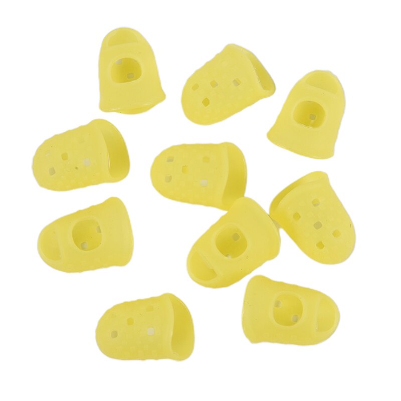 10 Uds de pulgar para guitarra Protector de púa y dedos púa del dedo del dedal para dedo guardia de seguridad proteger tapones de 4 colores: Amarillo