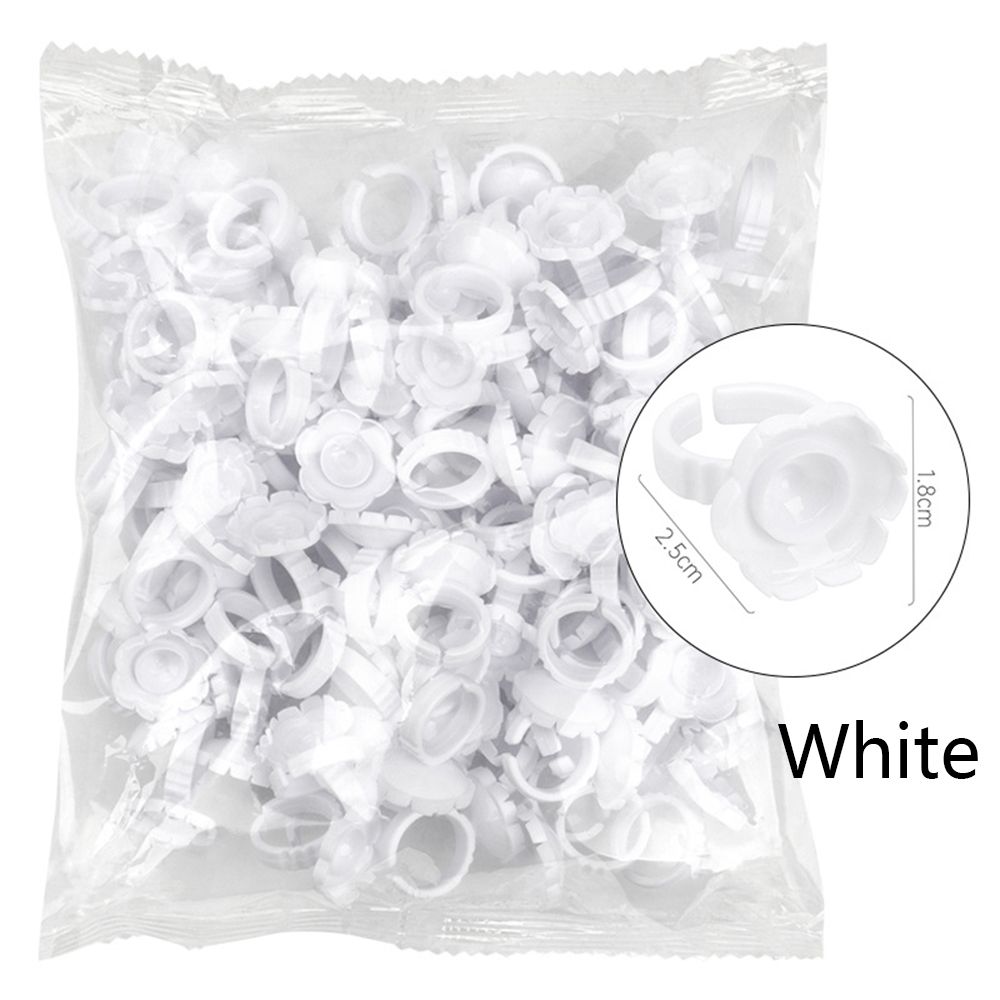 100 Stuks Wegwerp V Vorm Lijm Ringen Wimpers Extension Vinger Houder Makkelijk Te Maken Volume Fans Nail Art Adhesibve Houder: White-A