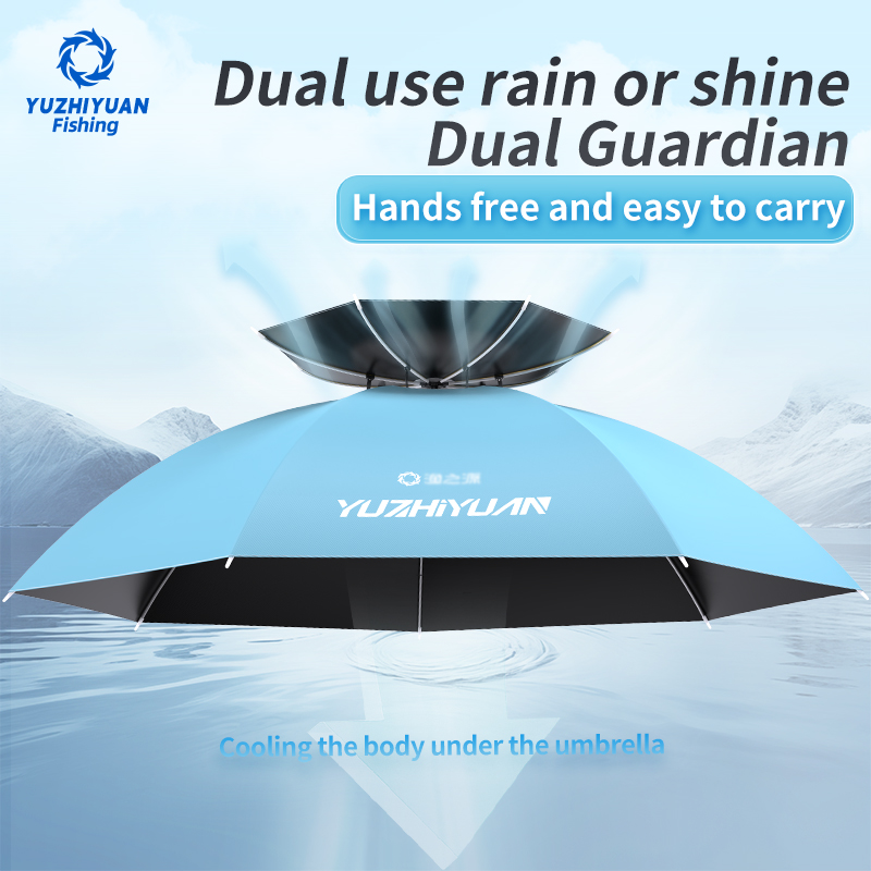 YUZHIYUAN Angelhut, UV-Schutz, tragbar, faltbar, Regenschirmhut, Regen, Sonnenschein, doppelter Verwendungszweck, für draussen-Camping, Angeln, Wandern