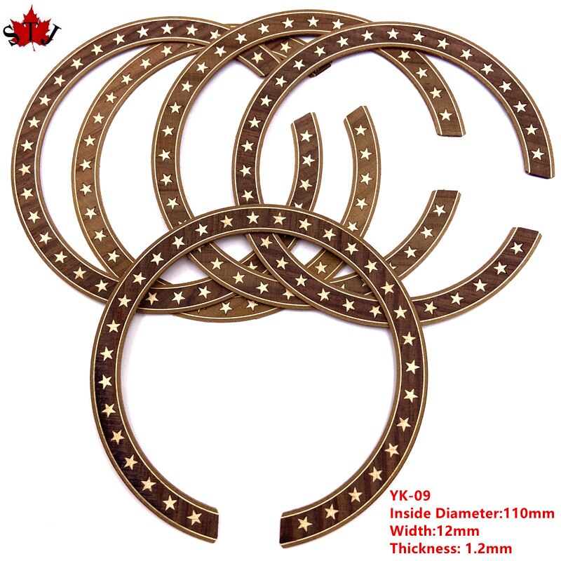 Rosette pour guitare acoustique classique, 2 pièces, cercle en bois de rose, trou de son, incrustation de décalcomanie, pièces de guitare acoustique: style 10