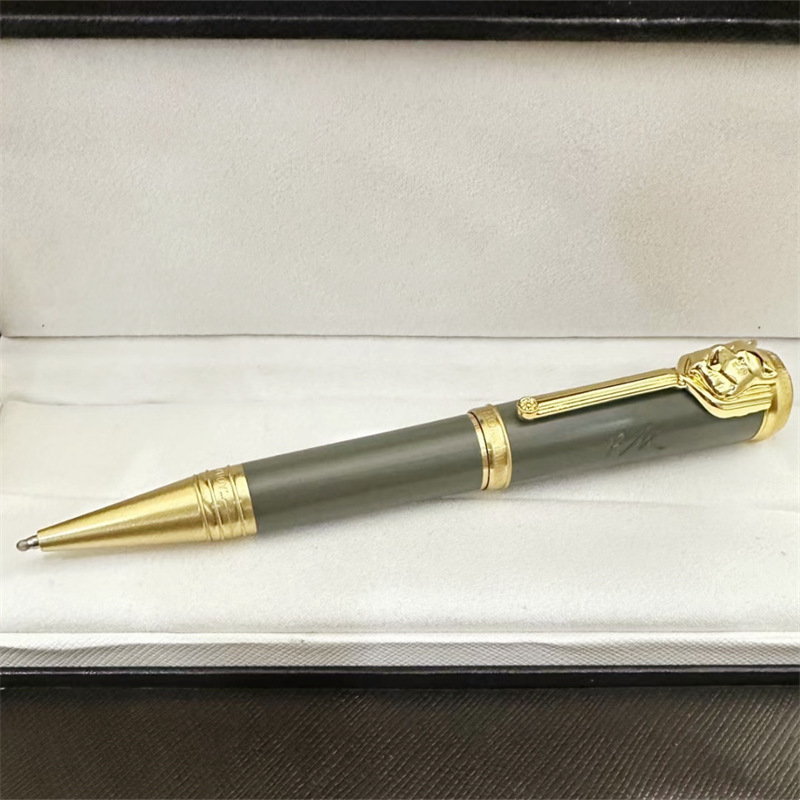 M grand écrivain Rudyard Kipling stylos à bille roulante fontaine encre luxe écriture papeterie avec tête de loup: Gris foncé / EF