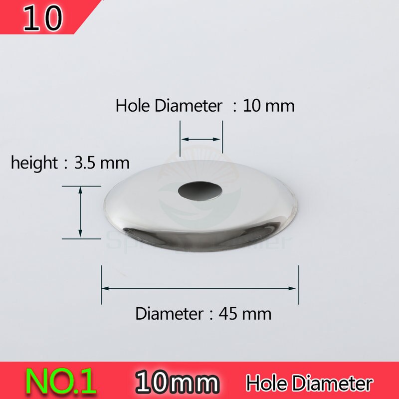 LENTE ZOMER DN8 DN10 aperture10mm-17mm rvs cover chrome decoratieve muur gat ZZG02: NO.1