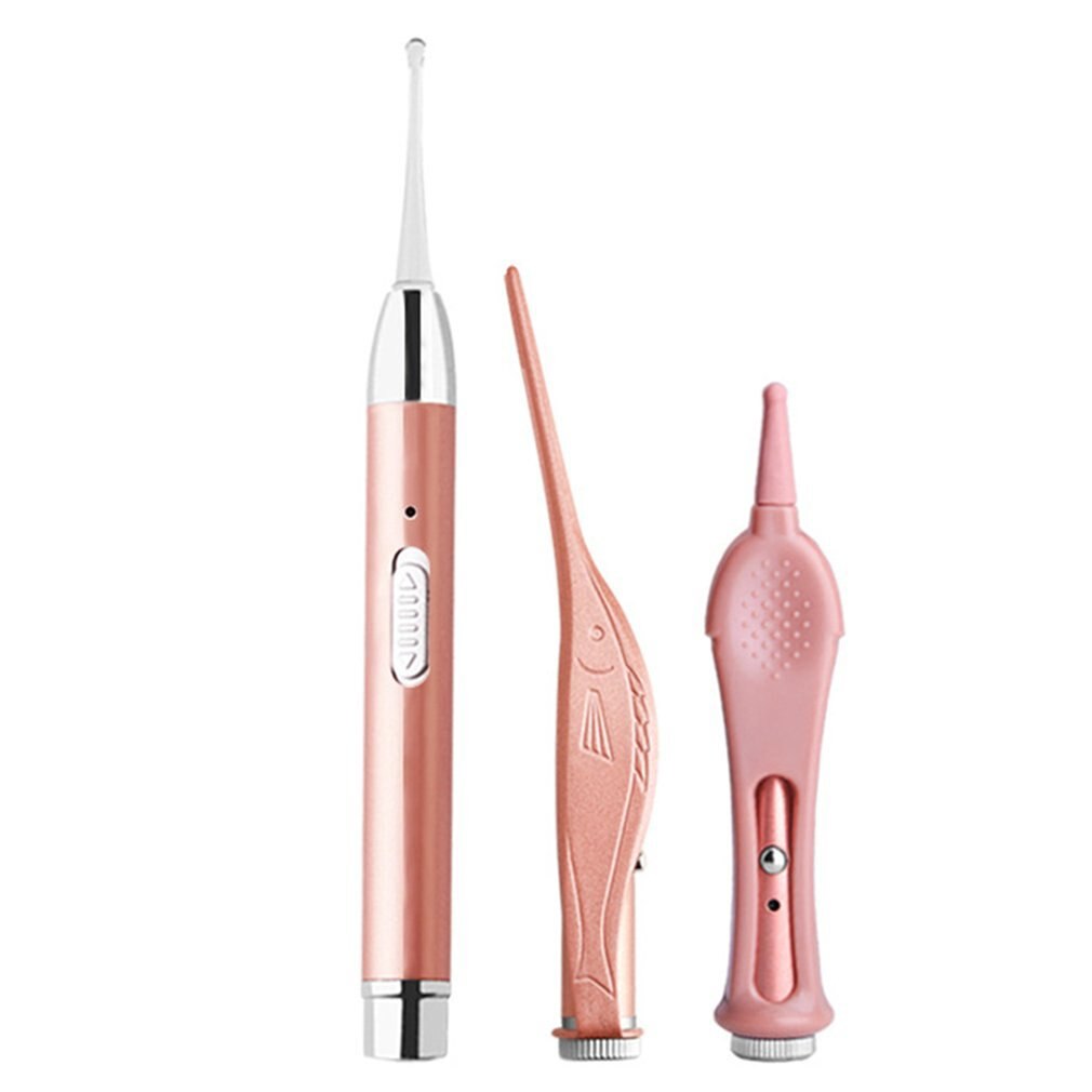 Kit de extracción de cera de los oídos con luz LED, juego de orejeras para niños, cuchara de cerumen, excavadora y pinzas, herramienta de cuidado de oído Visible, accesorios