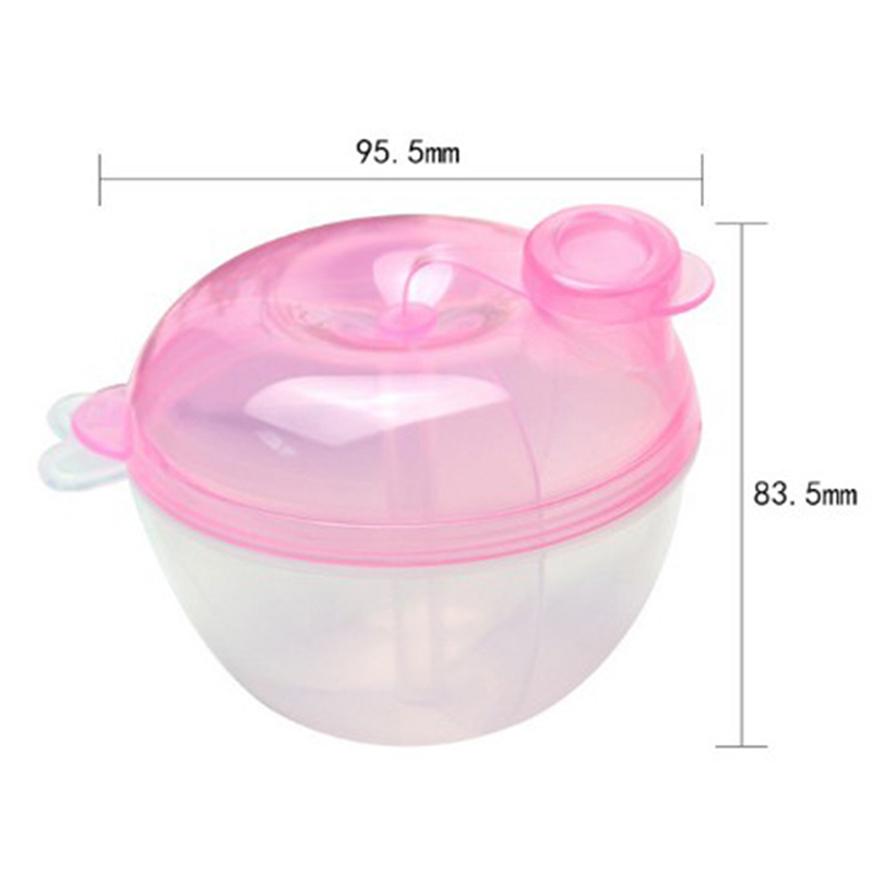 Mælkebeholder baby tur mælkepulver opbevaringsrum roterende opbevaringsboks bærbar mælkepulveræske plast tre gitter