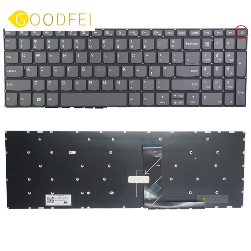 Genuine Laptop Replacement Keyboard for Lenovo IdeaPad 320-15 320-15ABR 320-15AST 320-15IAP ISK IKB 520-15 US English keyboard: no backlit A