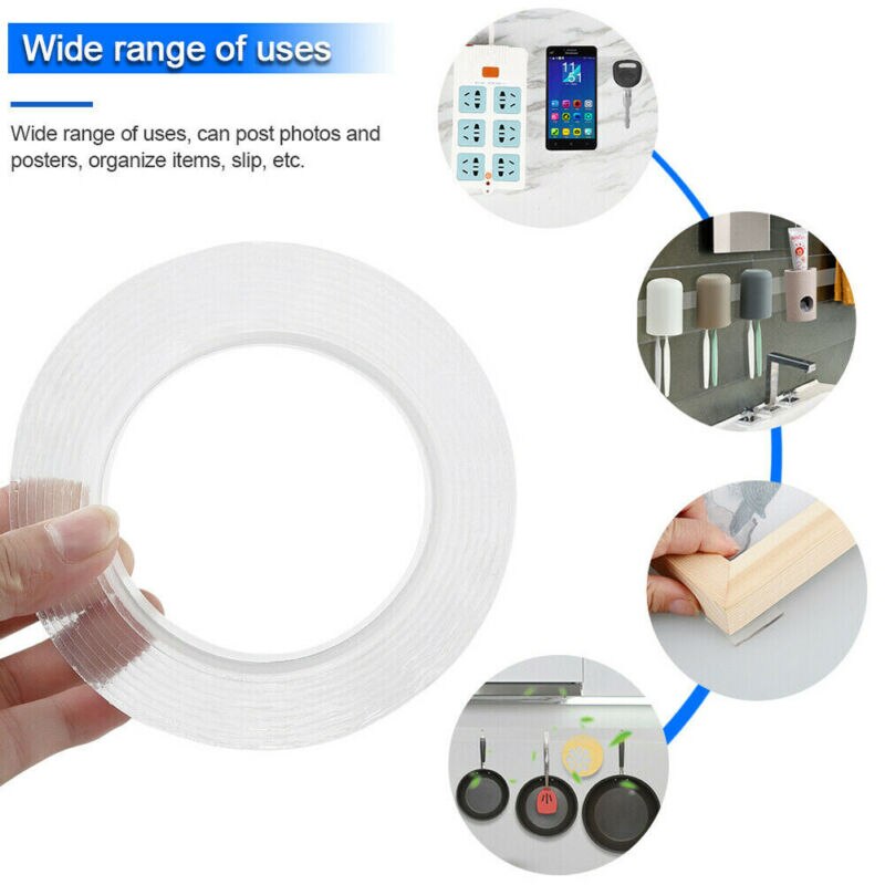 Multipurpose Herbruikbare Magic Nano Tape Dubbelzijdig Traceless Adhesive Clear Tape Verwijderbare