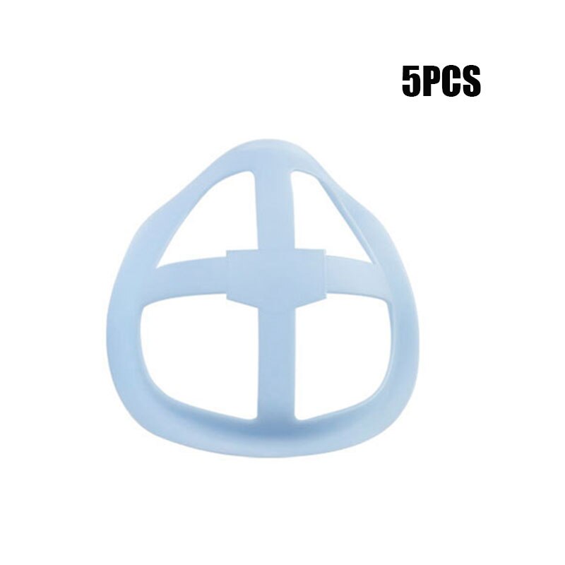 5 pièces Support de respiration 3D Support pour un port confortable cadre de soutien intérieur garder le tissu hors de la bouche réutilisable lavable H: Blue