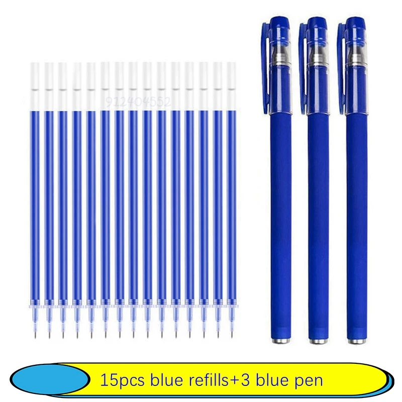 6-25Pc 0.5mm Gel Pen Set Neutral Pen Black/Blue/Red Color Replacable Refill Smooth Writing School Stationery Supplies