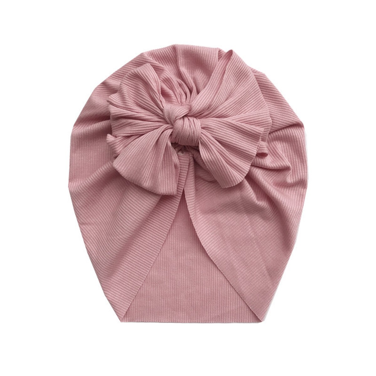 Baby Unisex Bow Indian Hat Knitted Rib Cotton Turban Knot Cap Solid Headwear Ribbed Bowknot Kid Accessories Cap 1-6yrs: 4