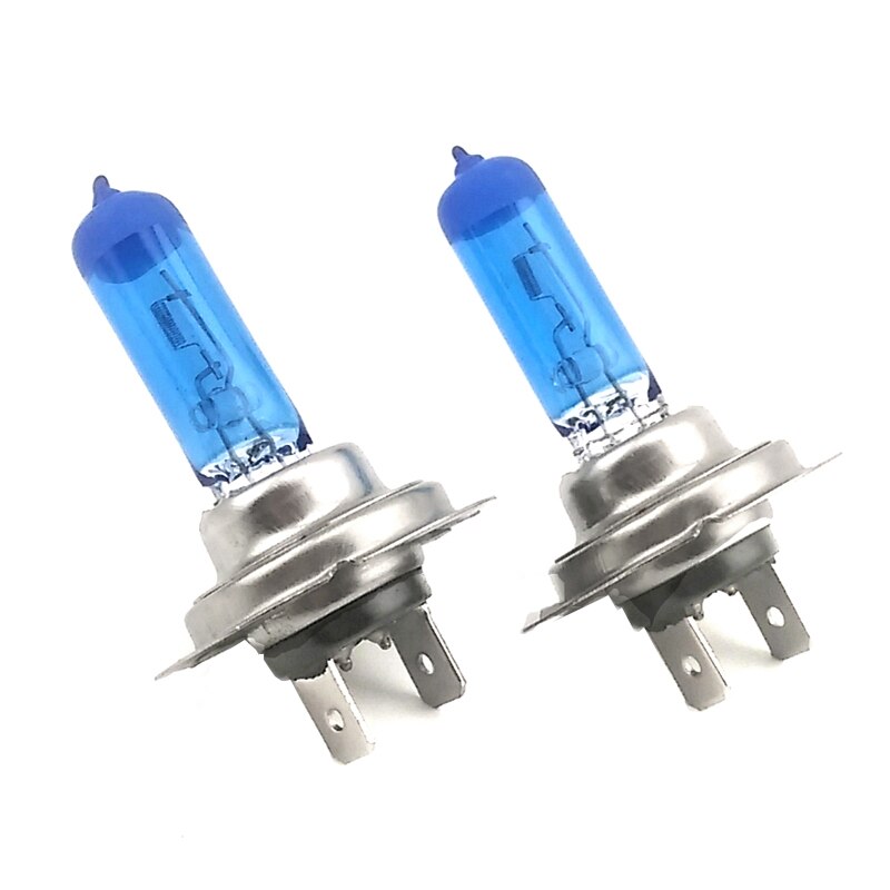 2Pcs H7 12V 100W 5000K Auto Halogeen Koplampen Xenon Lichten Donkerblauw Super Wit Quartz Glas gedoopt Hheadlight Vervangende Lamp