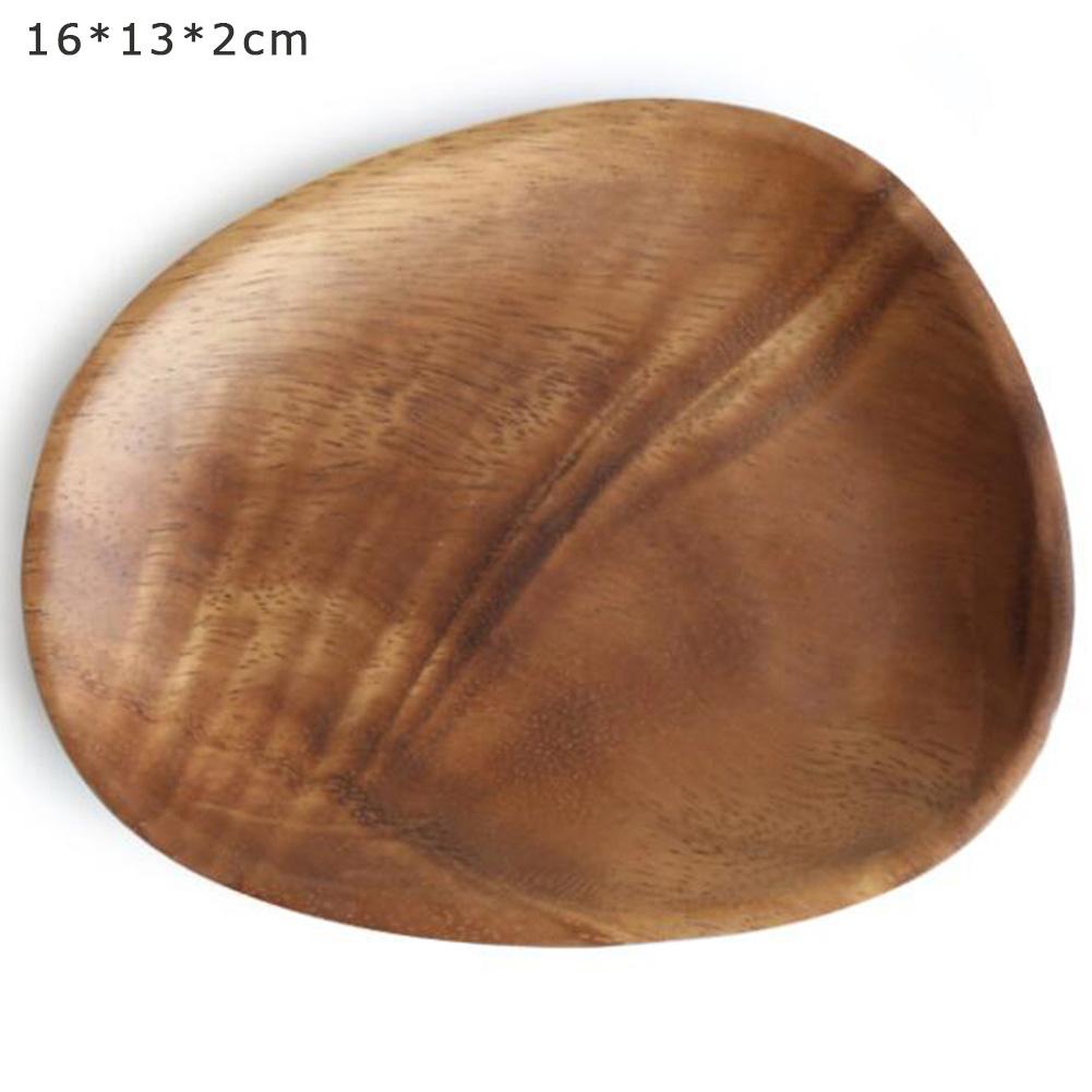 wooden plate Round Dinner Plate Beef Steak Fruit Snacks Tray Tea Tray restaurant plates Wood Plates Food Storage Tray: 16x13