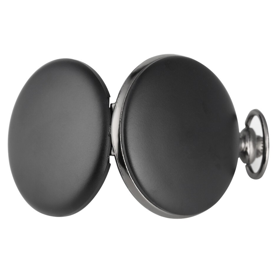 Matt helsvart kvarts fickur klassiska arabiska siffror display hängande klocka med halsband/ficka kedja retro klocka